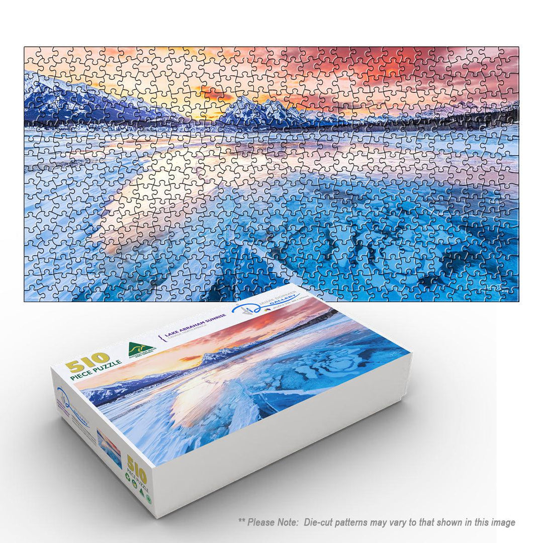 Lake Abraham Sunrise (Panorama) Puzzle