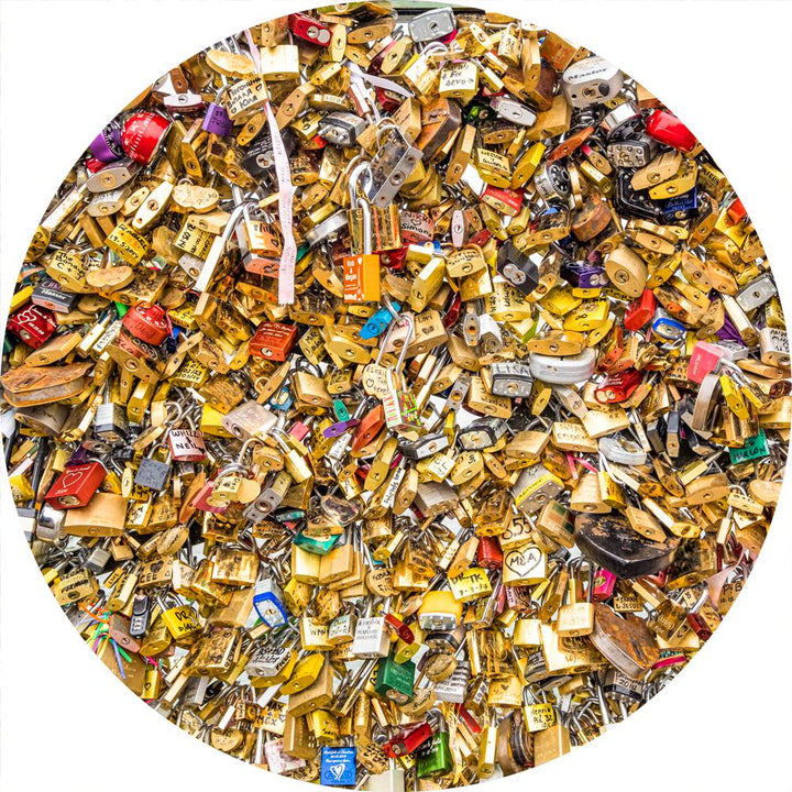 Locks of Love (Round) Jigsaw Puzzle by Artist Jaime Dormer and Manufactured by QPuzzles in Queensland