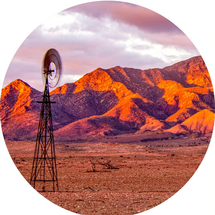 Moralana Mill Sunset (Round) Jigsaw Puzzle by Artist Jaime Dormer and Manufactured by QPuzzles in Queensland