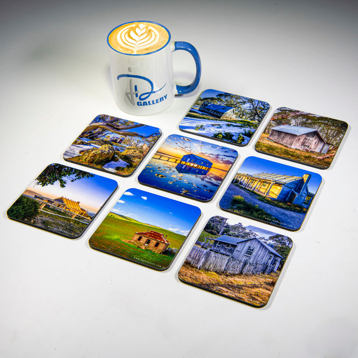 Rustic Heritage #1: Aussie Huts Coaster Collection (Set of 8)