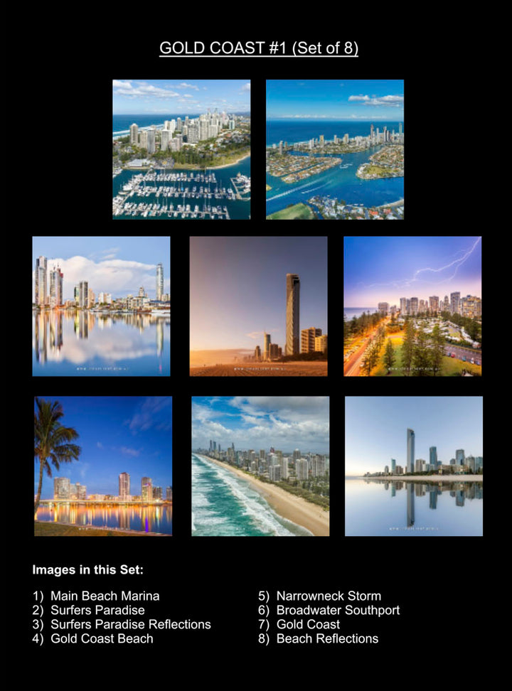 Skyline & Sands Gold Coast Coaster Collection (Set of 8)