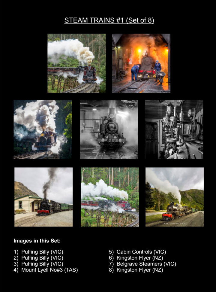 Timeless Steam Train Coaster Collection #1 (Set of 8)