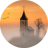 Foggy Dawn at St Primoz (Round) Jigsaw Puzzle by Artist Jaime Dormer and Manufactured by QPuzzles in Queensland