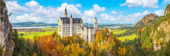 Neuschwanstein Castle (Pano) Jigsaw Puzzle by Artist Jaime Dormer and Manufactured by QPuzzles in Queensland