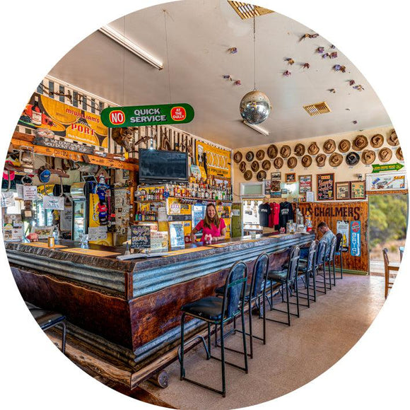 Nindigully Pub (Round) Jigsaw Puzzle by Artist Jaime Dormer and Manufactured by QPuzzles in Queensland