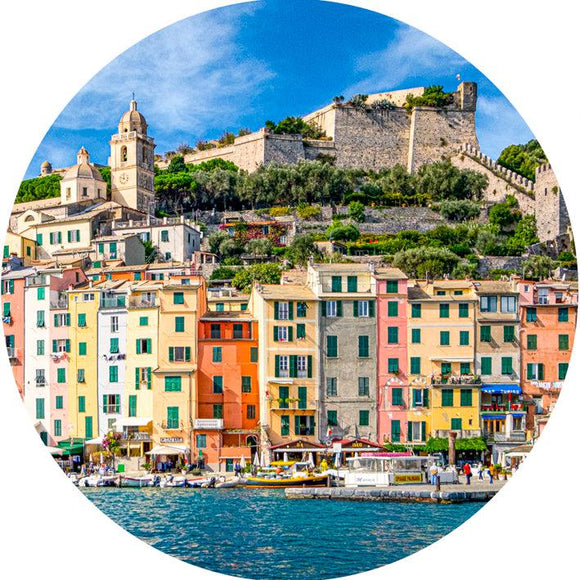 Porto Venere (Round) Jigsaw Puzzle by Artist Jaime Dormer and Manufactured by QPuzzles in Queensland