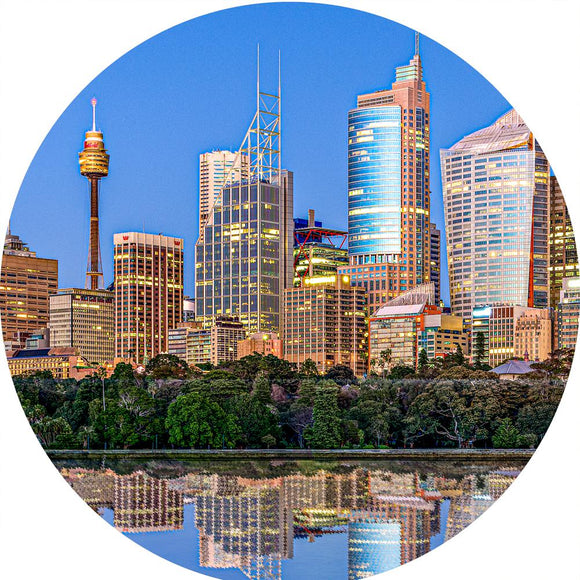 Sydney Skyline (Round) Jigsaw Puzzle by Artist Jaime Dormer and Manufactured by QPuzzles in Queensland